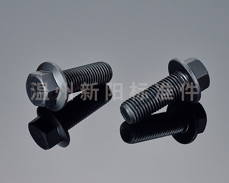 -Q184 -Q185 -GB16674 -外六角法兰螺栓-10.9级- 黑色达克罗 凹脑半牙加长